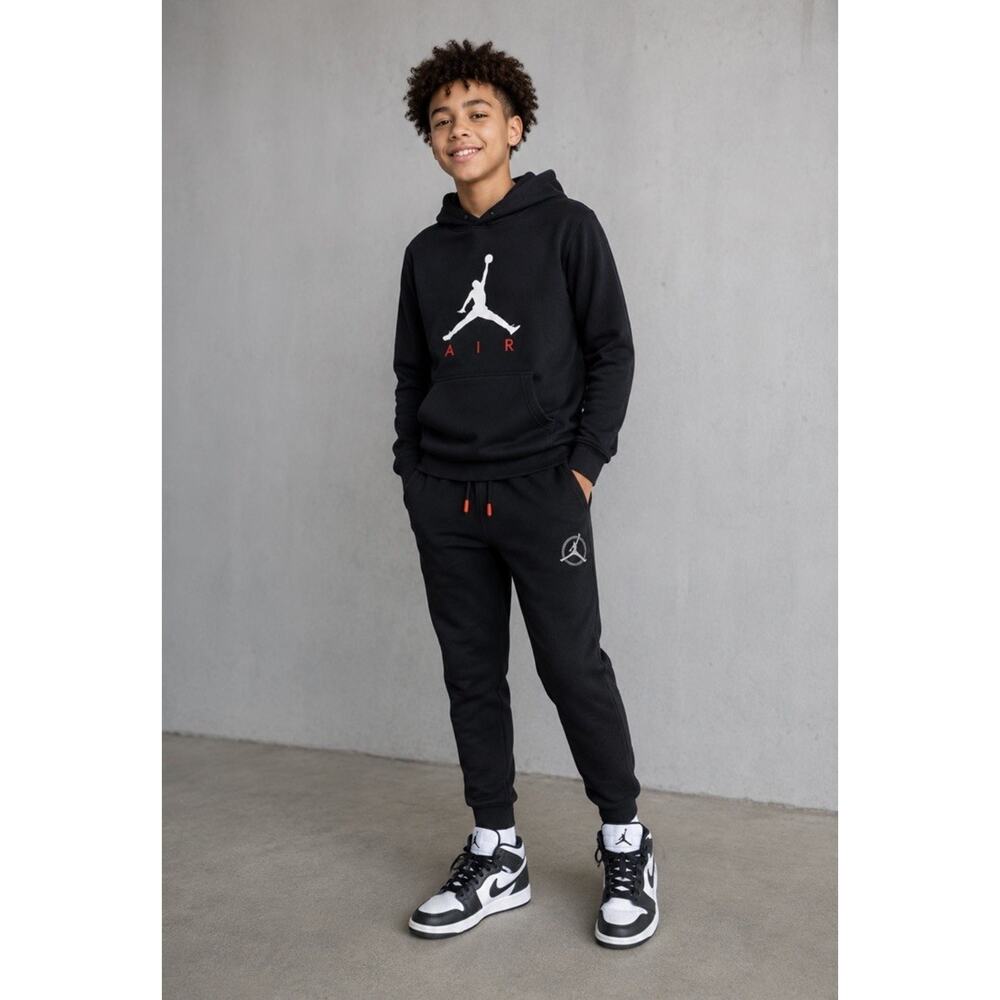 Jordan Flight MVP Youth Sz M Black Fleece Jumpman Logo Sweatpants Drawstring